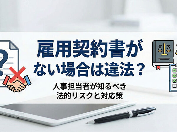 雇用契約書がない場合は違法？人事担当者が知るべき法的リスクと対応策