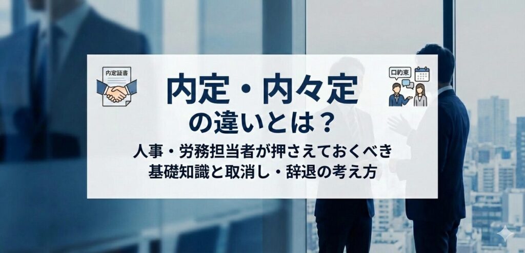 内定・内々定の違いとは？人事・労務担当者が押さえておくべき基礎知識と取消し・辞退の考え方