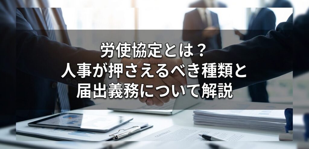 労使協定とは？人事が押さえるべき種類と届出義務について解説