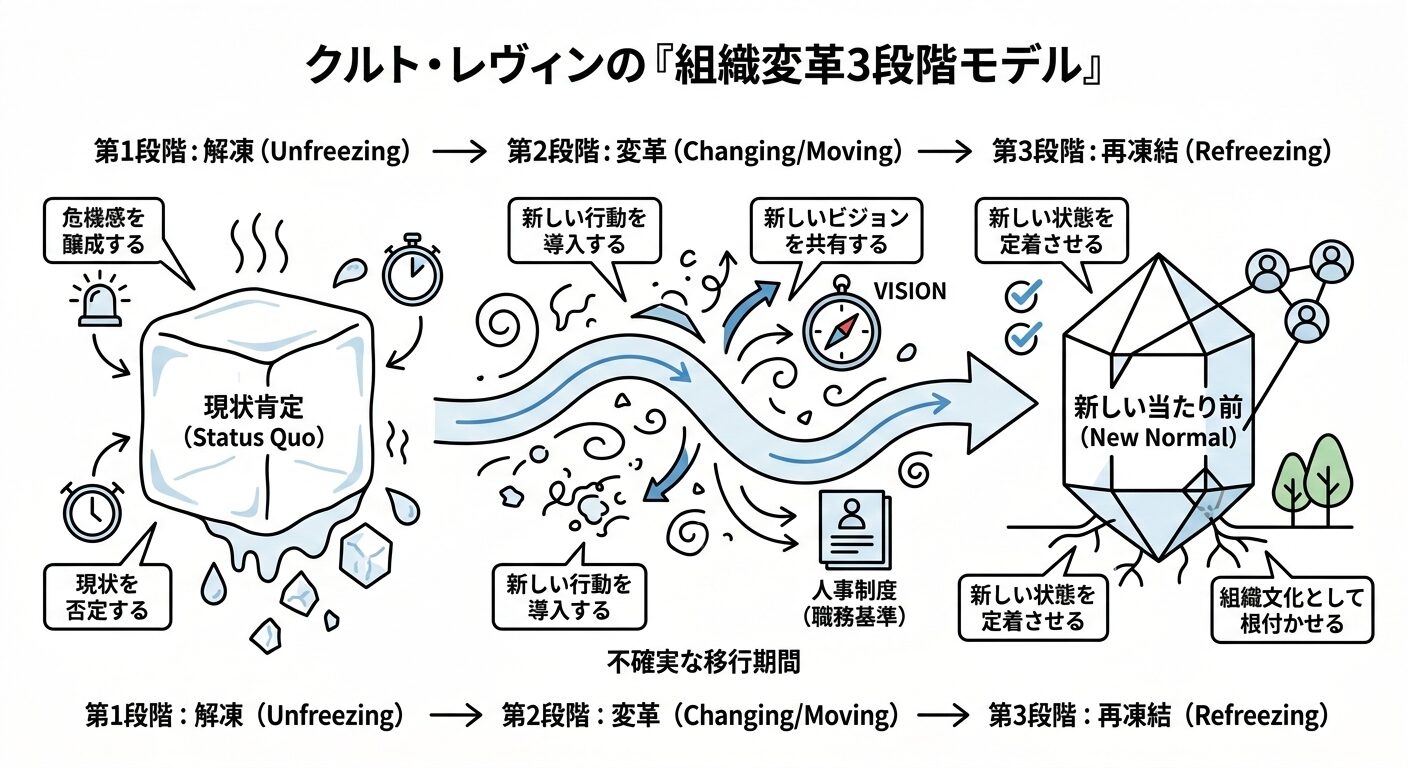 クルト・レヴィンの「組織変革3段階モデル」