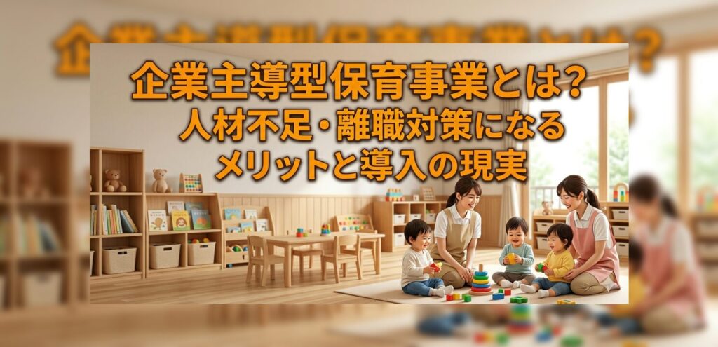 企業主導型保育事業とは？人材不足・離職対策になるメリットと導入の現実