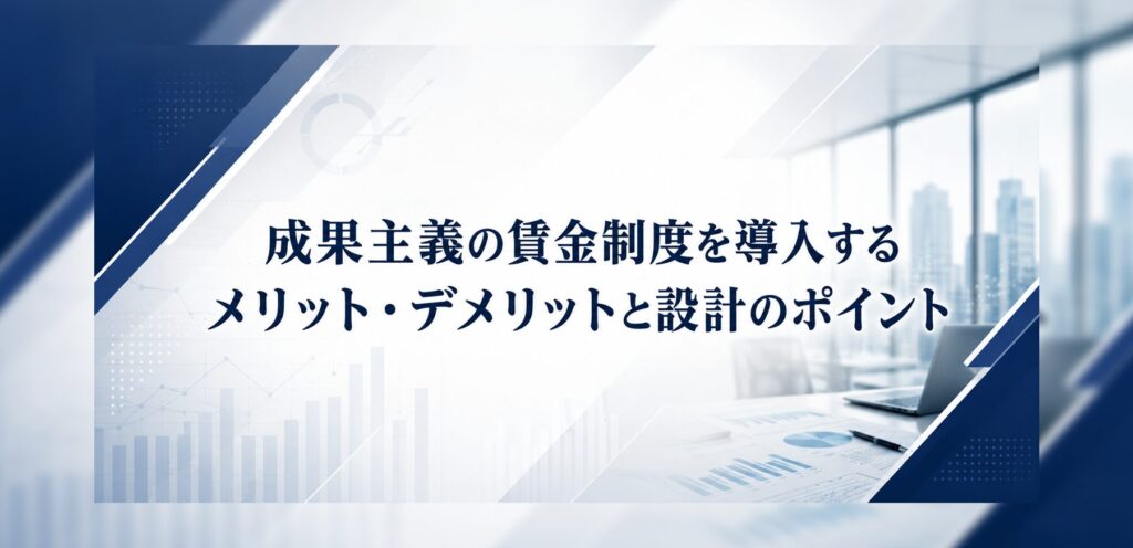成果主義の賃金制度を導入するメリット・デメリットと設計のポイント