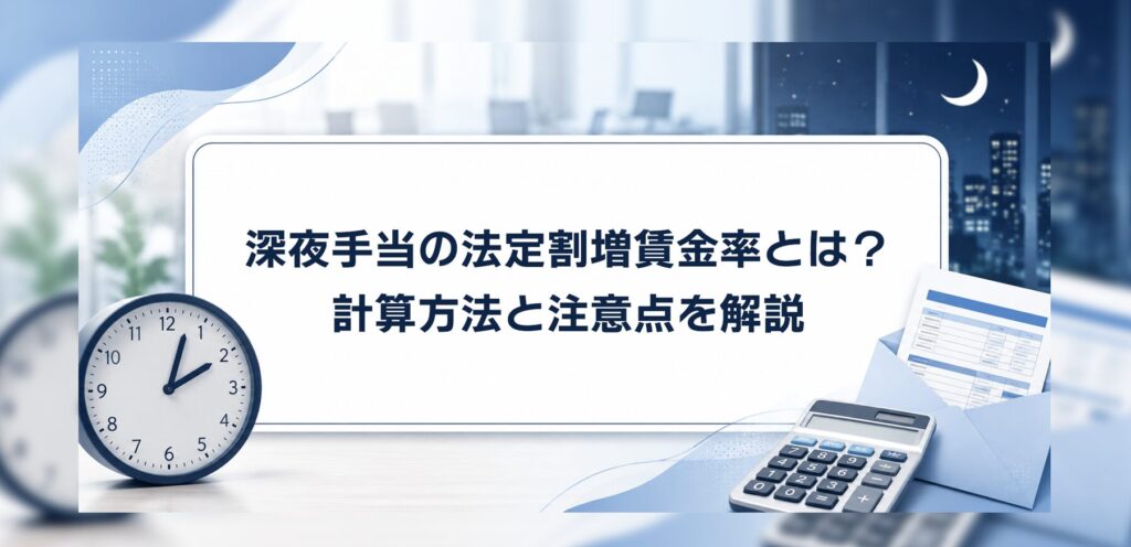 深夜手当の法定割増賃金率とは？計算方法と注意点を解説