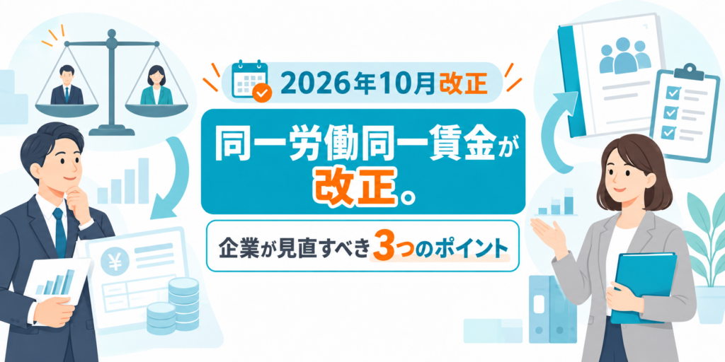 2026年10月、同一労働同一賃金が改正。企業が見直すべき3つのポイント